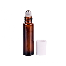 10ml Amber Glass essential oil Bottle with Stainless Steel Roller Ball